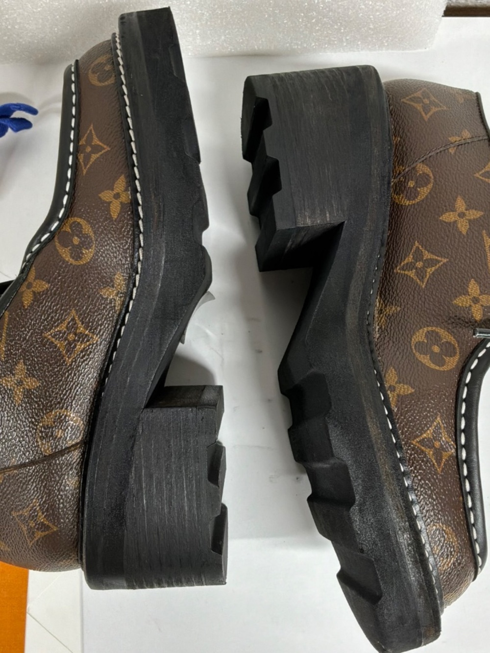 LOUIS VUITON ‎ Beaubourg Platform Derby Chunky Monogram 37.5. Excellent - Picture 15 of 16
